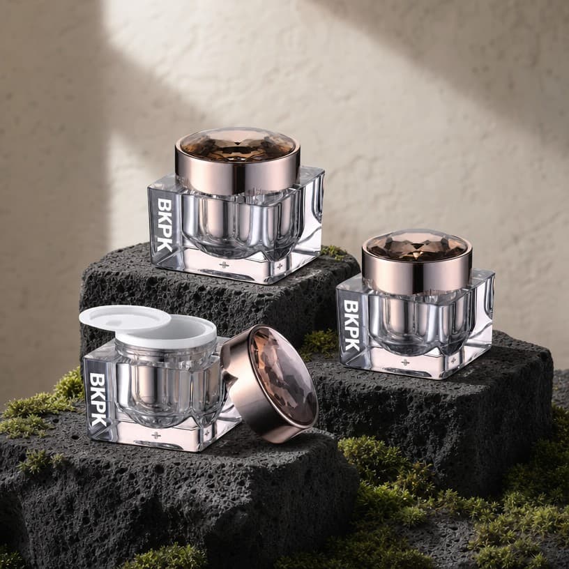 Acrylic Cosmetic Jars — Acrylic cosmetic jars use thick AS/SAN walls and heavy bases to mimic glass weig