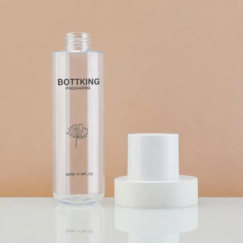 Recycled 200ml Cosmetic Plastic Bottle — surface finish and decoration detail