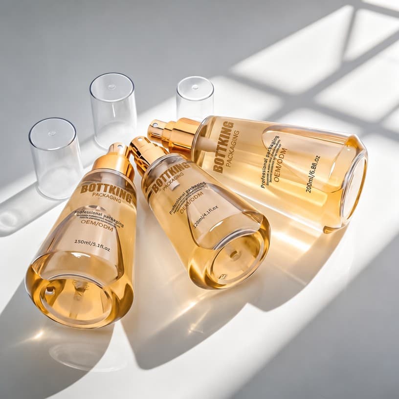 Empty Conical Fine Mist Skin Care Dispenser Bottles — surface finish and decoration detail