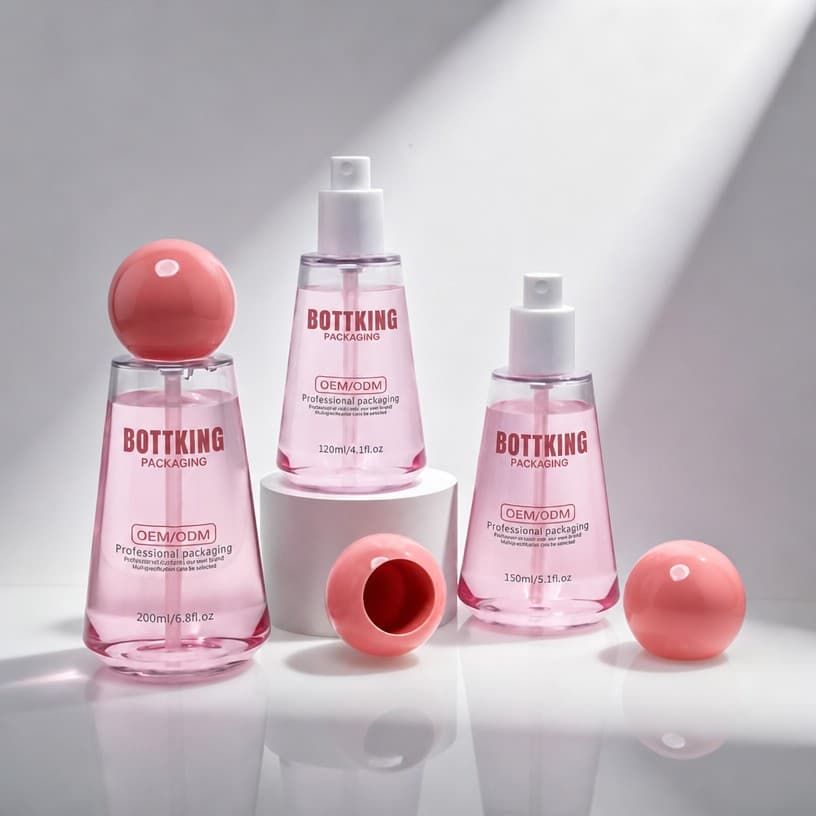 Ball Cap Conical Shape Fine Mist Spray Bottle — closure and dispensing detail
