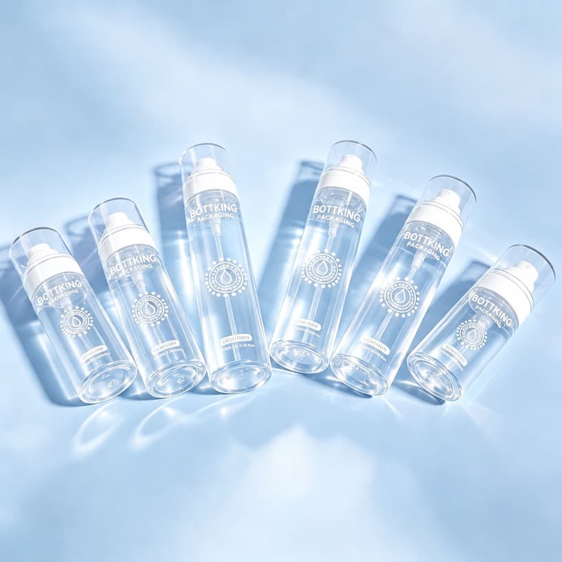 Cylinder Recycled PET Plastic Spray Bottle — closure and dispensing detail