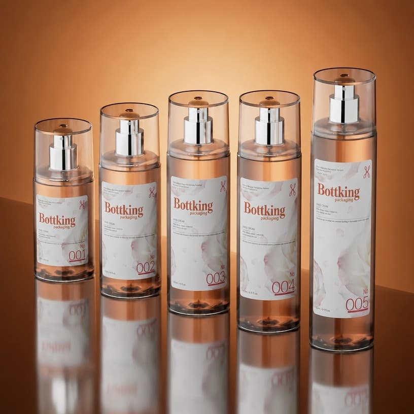 Amber Plastic PET Toner Lotion Skin Care Serum Bottle — pack family view with matching formats