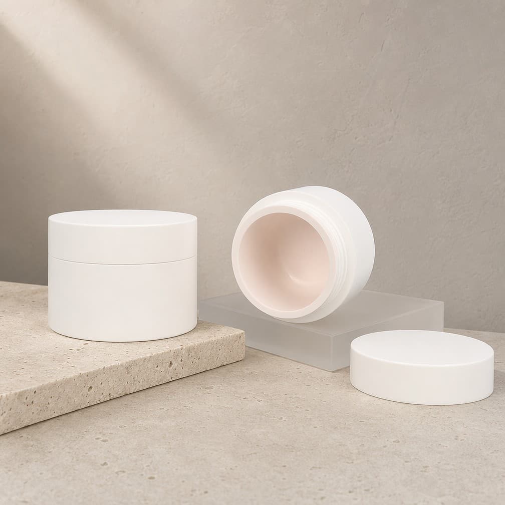 Refillable Cosmetic Jars — A refillable cosmetic jar keeps the decorated outer jar and lid in use and repla